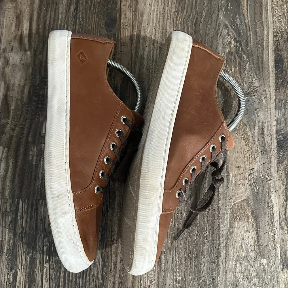 Sperry Men's Brown Leather Sneakers size 9.5m - Picture 9 of 12